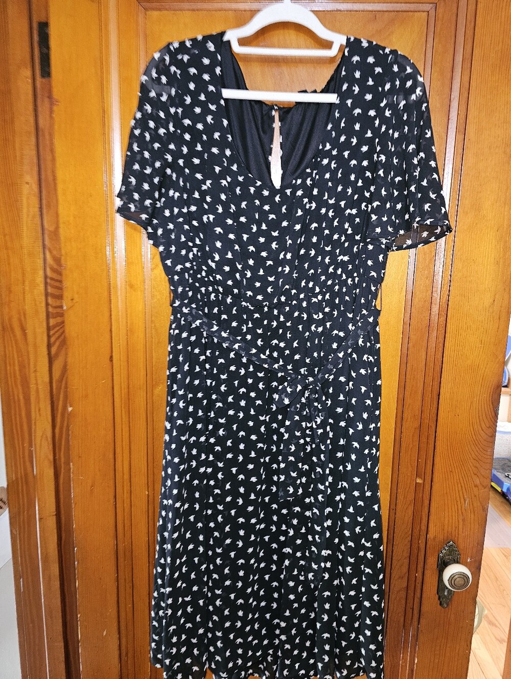 Torrid Black Midi Dress with White Bird Print 00
